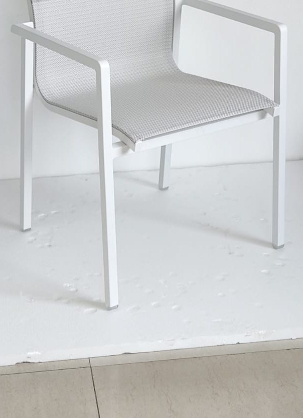 Custom cruise balcony chair frame and mesh detail